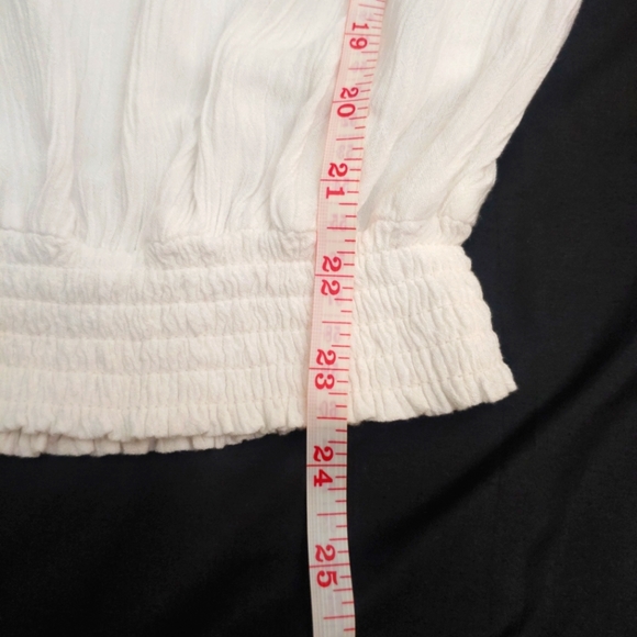 Maurices Sleeveless White Gauzy Boho Top Stretchy Smocked Bottom Women's Sz XS - Picture 7 of 7